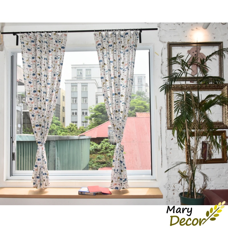 Rèm cửa đẹp cao cấp giá rẻ, mẫu mới nhất hiện nay chống nắng tốt - họa tiết động vật R-H04