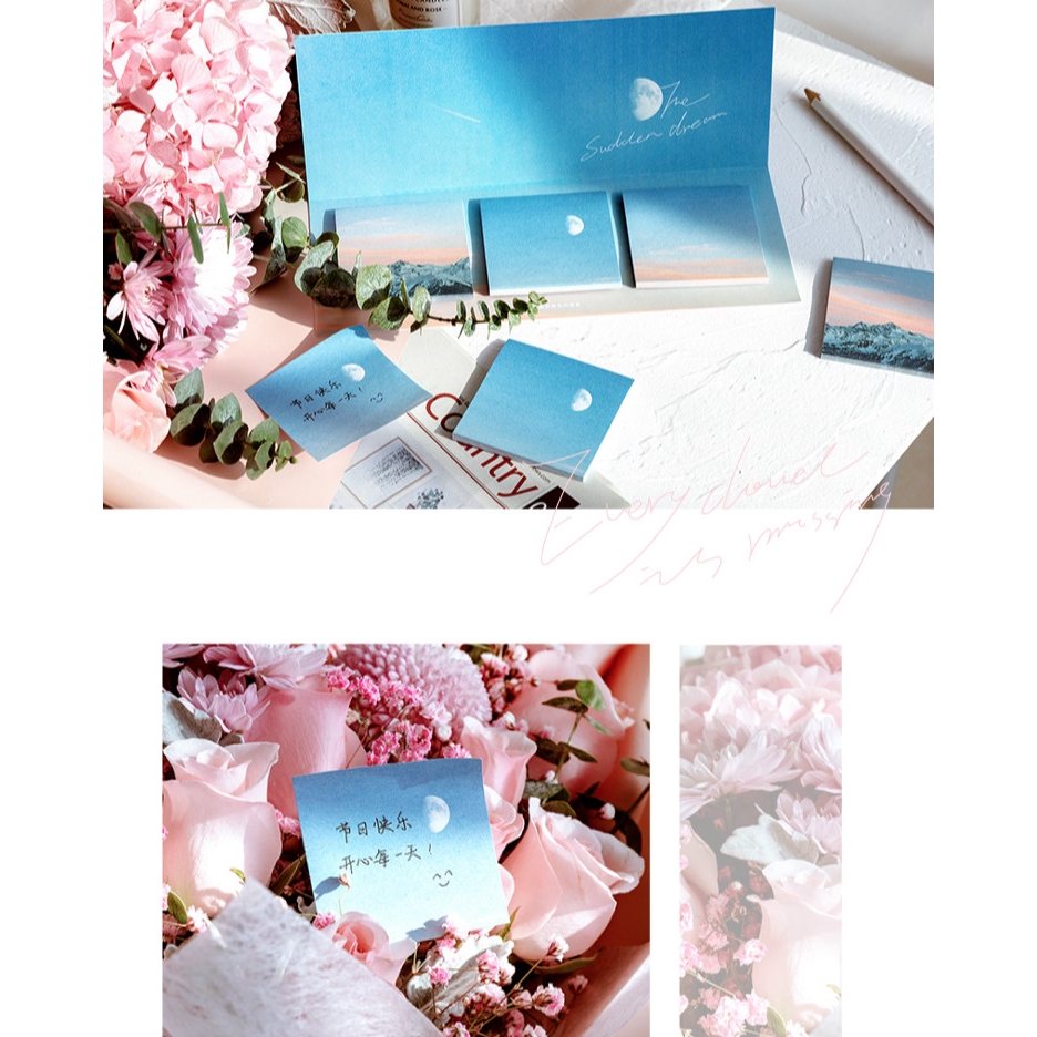 60pcs/set Ins Style Memo Pad Light shadow series Sticky Notes Diary ...