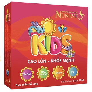 Nước yến Nunest kids cho trẻ em lốc 6 lọ x 70ml