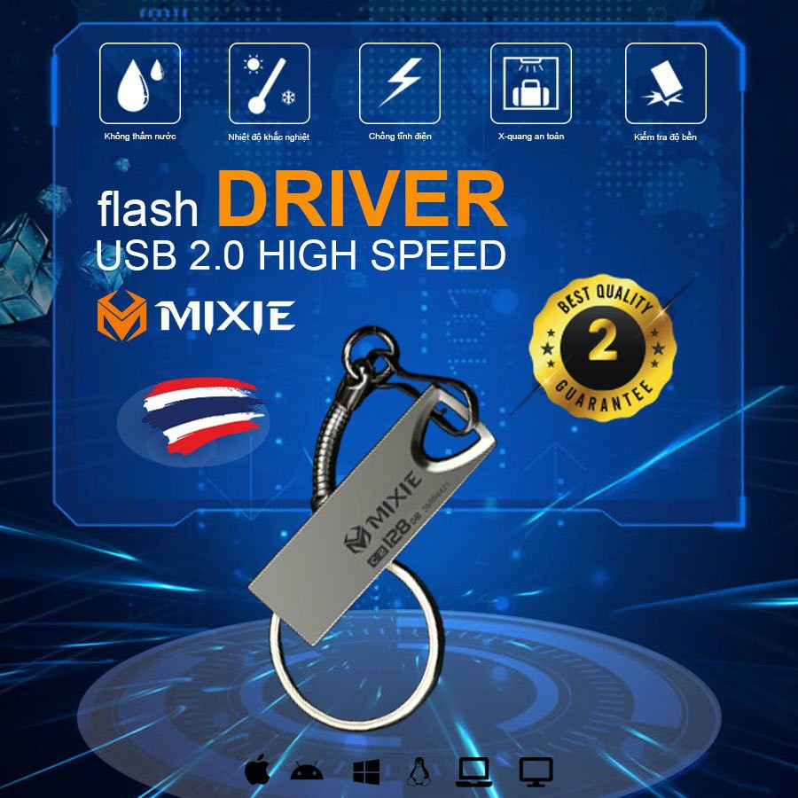 USB Mixie 64GB/32GB Vỏ nhôm chống nước, Bảo hành chính hãng 24 Tháng