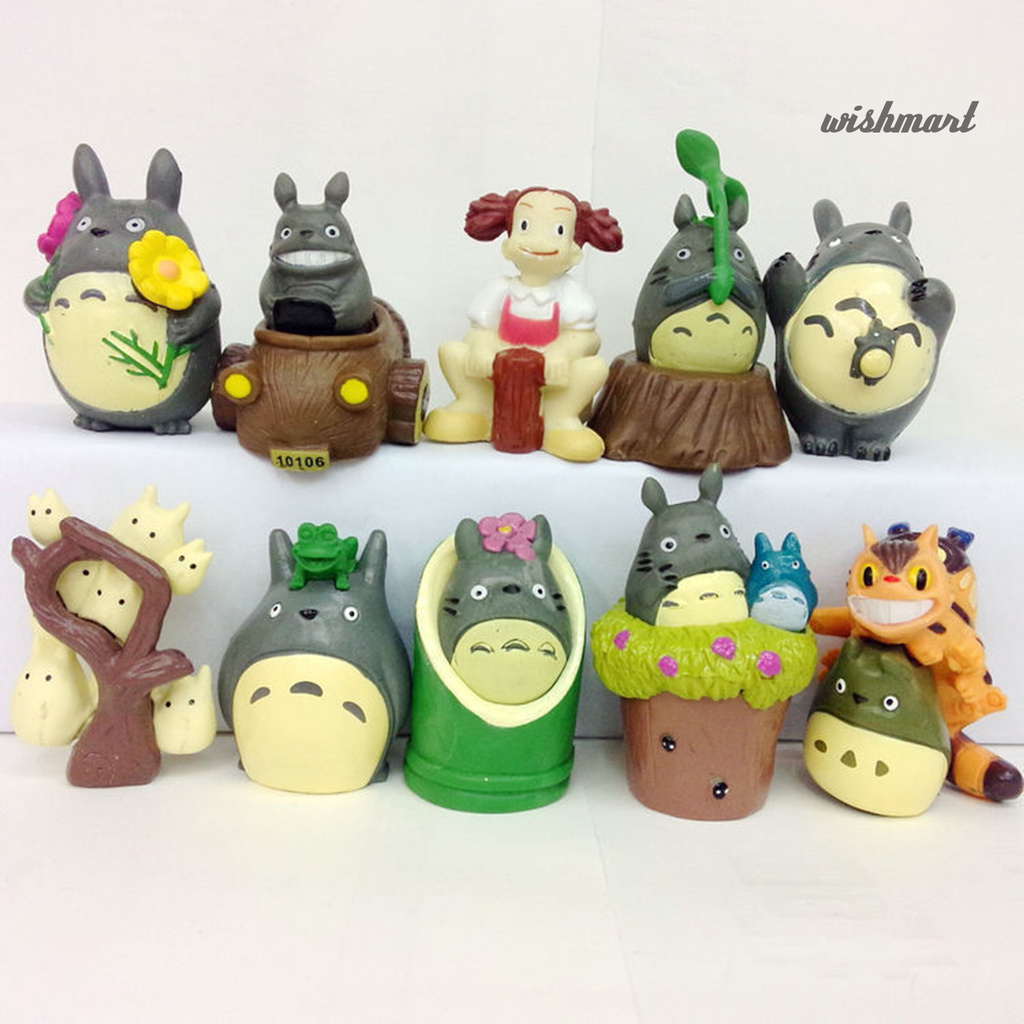 Set 10 Đồ trang trí Nhân Vật Hoạt Hình Totoro Trang Trí Nội Thất Xe Hơi