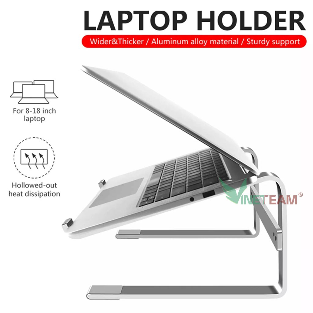 Giá Đỡ Laptop Thông Minh Hợp Kim Nhôm Cứng Cáp Màu Đen - Bạc -dc4463