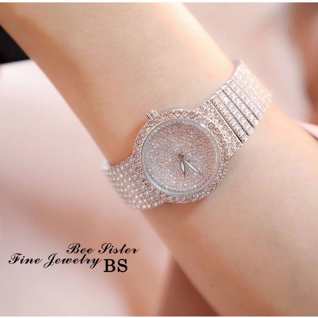 Đồng hồ nữ đính đá cao cấp - Đồng hồ nữ BS BEE SISTER BS152 mặt tròn nhỏ đính đá sang trọng - Bảo hành 6 tháng | BigBuy360 - bigbuy360.vn