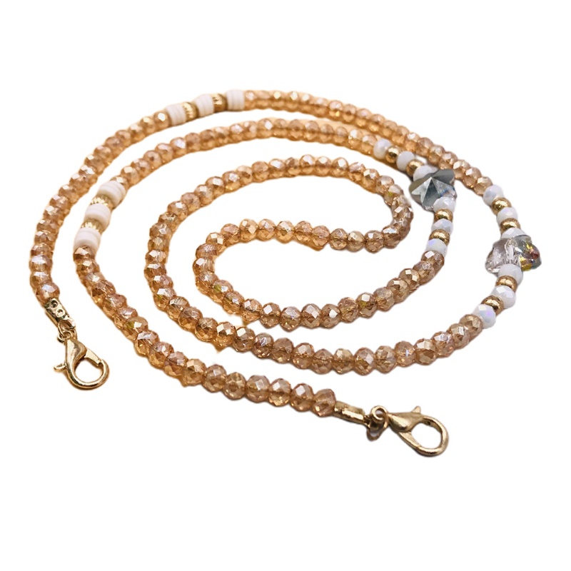 Giá Đỡ Mắt Kính Dạng Chuỗi Hạt Pha Lê Lấp Lánh Kèm Kẹp Tiện Dụng