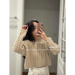 Áo len croptop vặn thừng