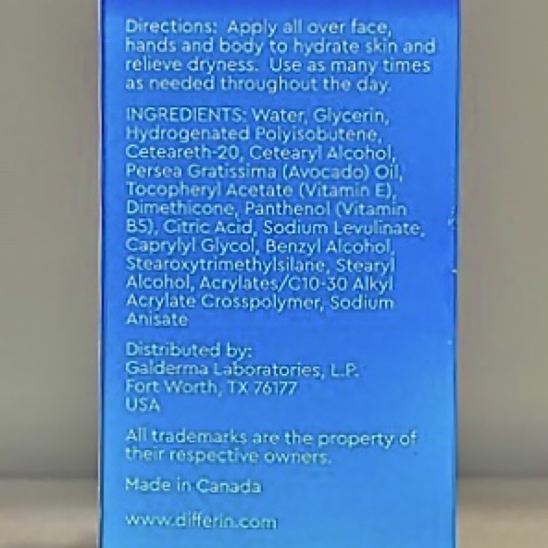 Differin facial lotion | dưỡng ẩm da mặt nhạy cảm differin