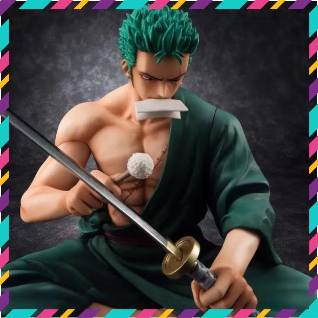 Mô hình Zoro One Piece - Zoro Ngồi Lau KIếm - Hàng Cao Cấp - Cao 17cm - Tượng Figure