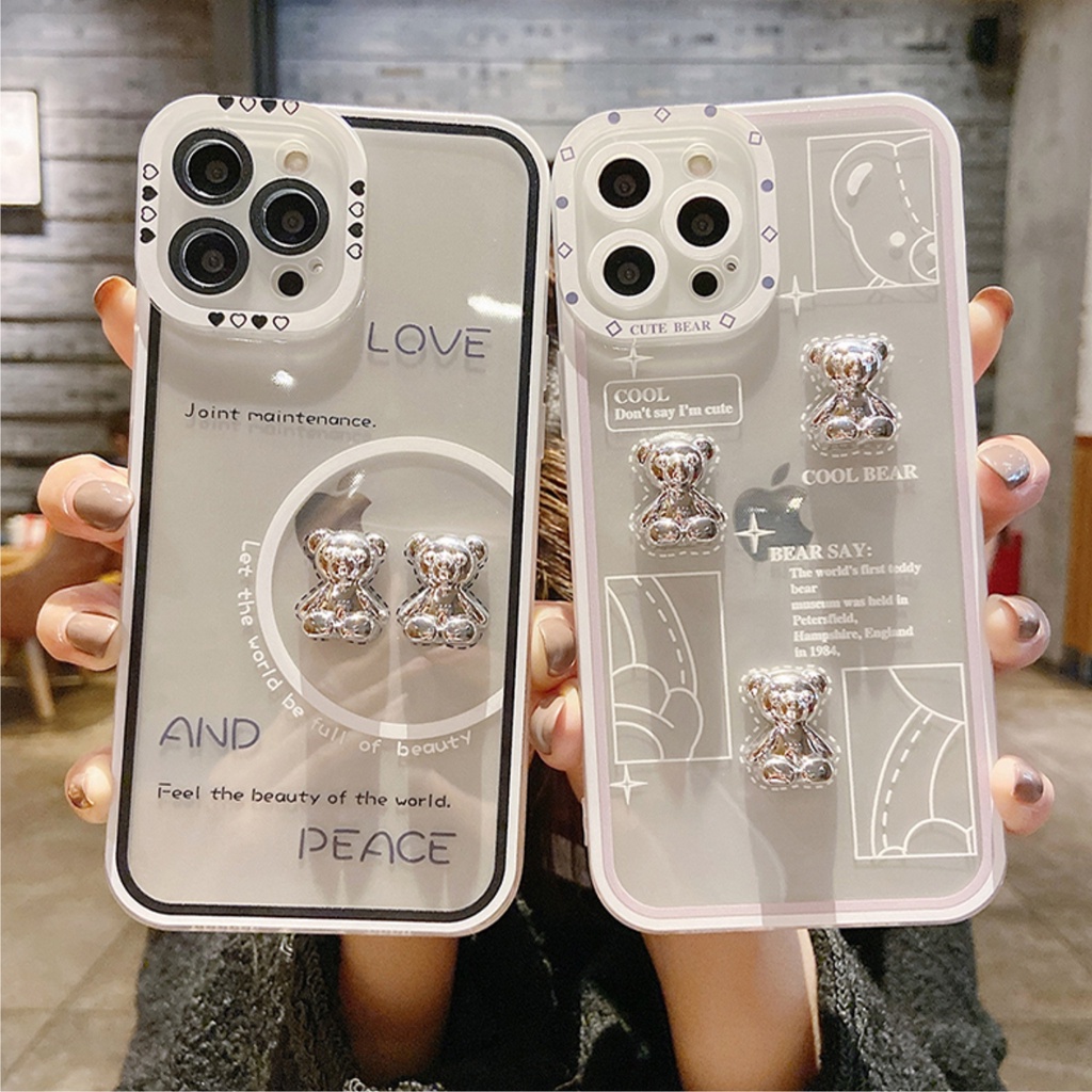 ỐP LƯNG SILICON CHỐNG SỐC VIỀN NỔI - HÌNH NỔI COOL BEAR - ACC2994