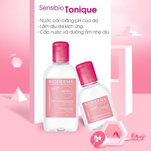 Nước cân bằng, dưỡng ẩm Bioderma Sensibio Tonique 100ml-250ml