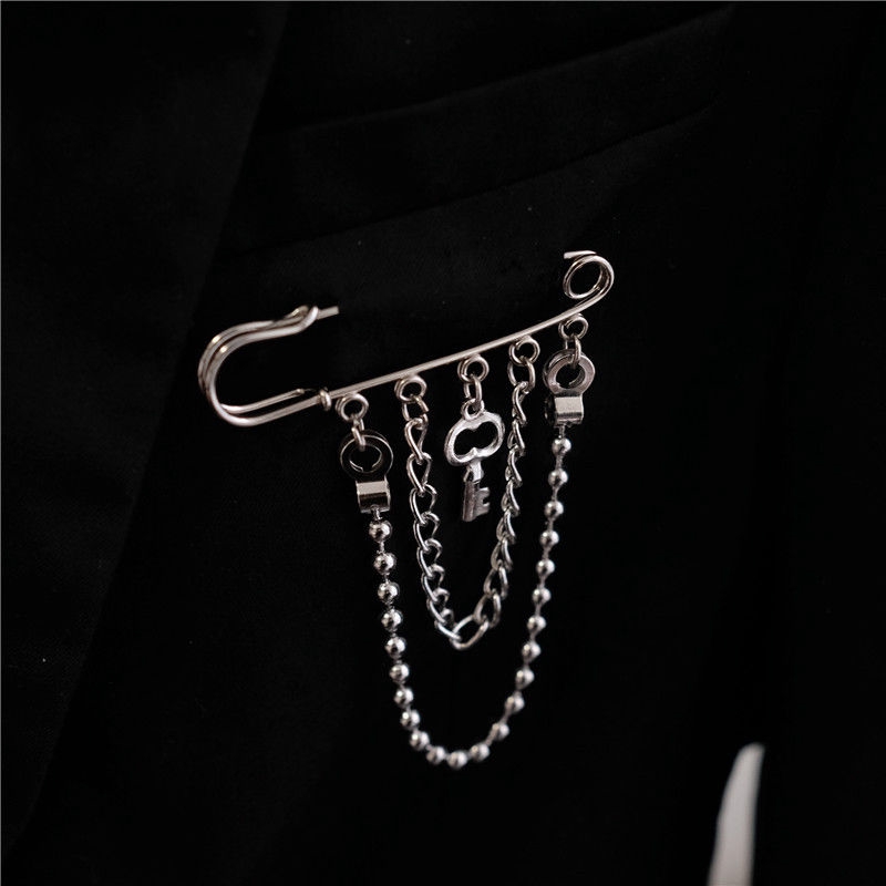 [Miễn Phí Vận Chuyển] Ghim Cài Bằng Kim Loại 22523 Thiết Kế Nhiều Lớp Phong Cách Hip Hop Dễ Phối Đồ