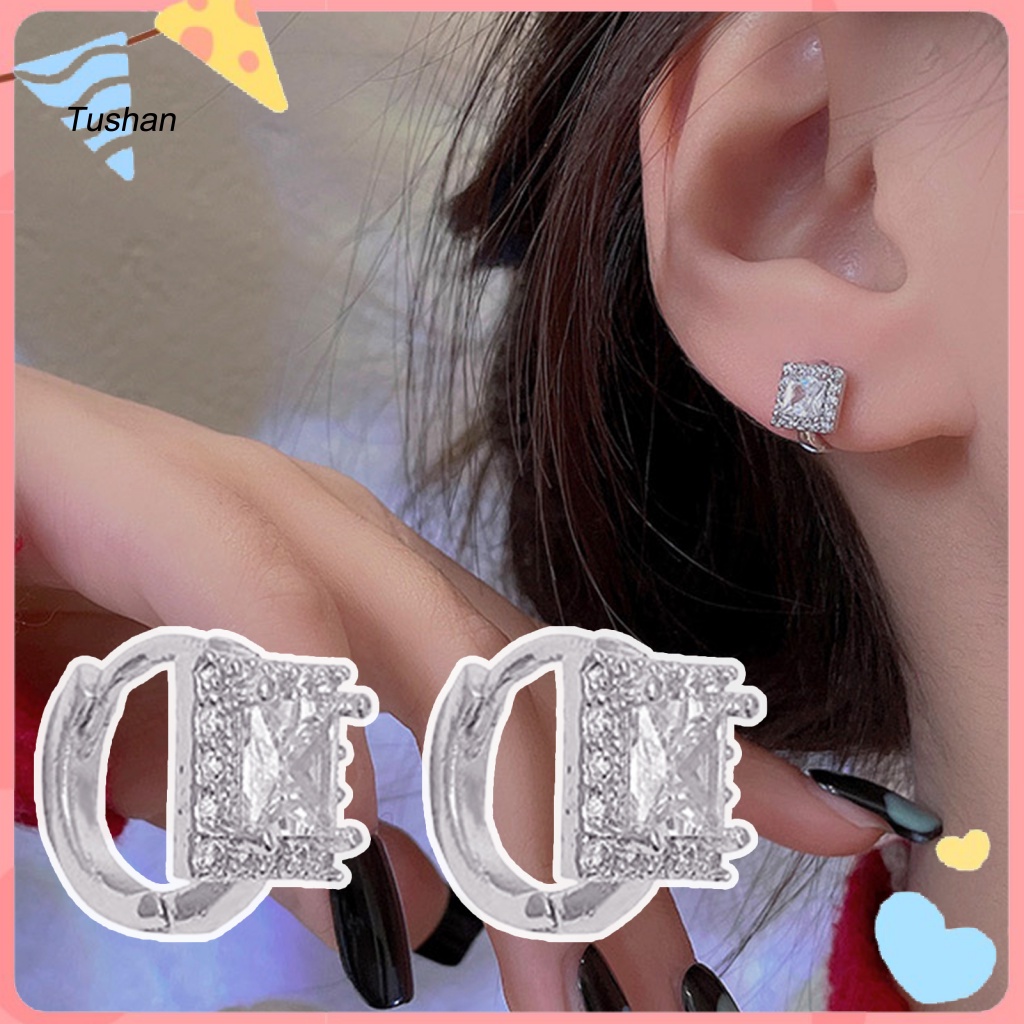 Bông Tai Đính Đá Sáng Lấp Lánh Thời Trang Cho Nữ