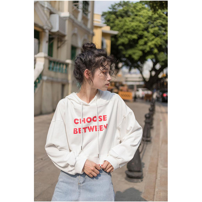 Áo croptop tay dài  có nón chất vải nỉ | BigBuy360 - bigbuy360.vn