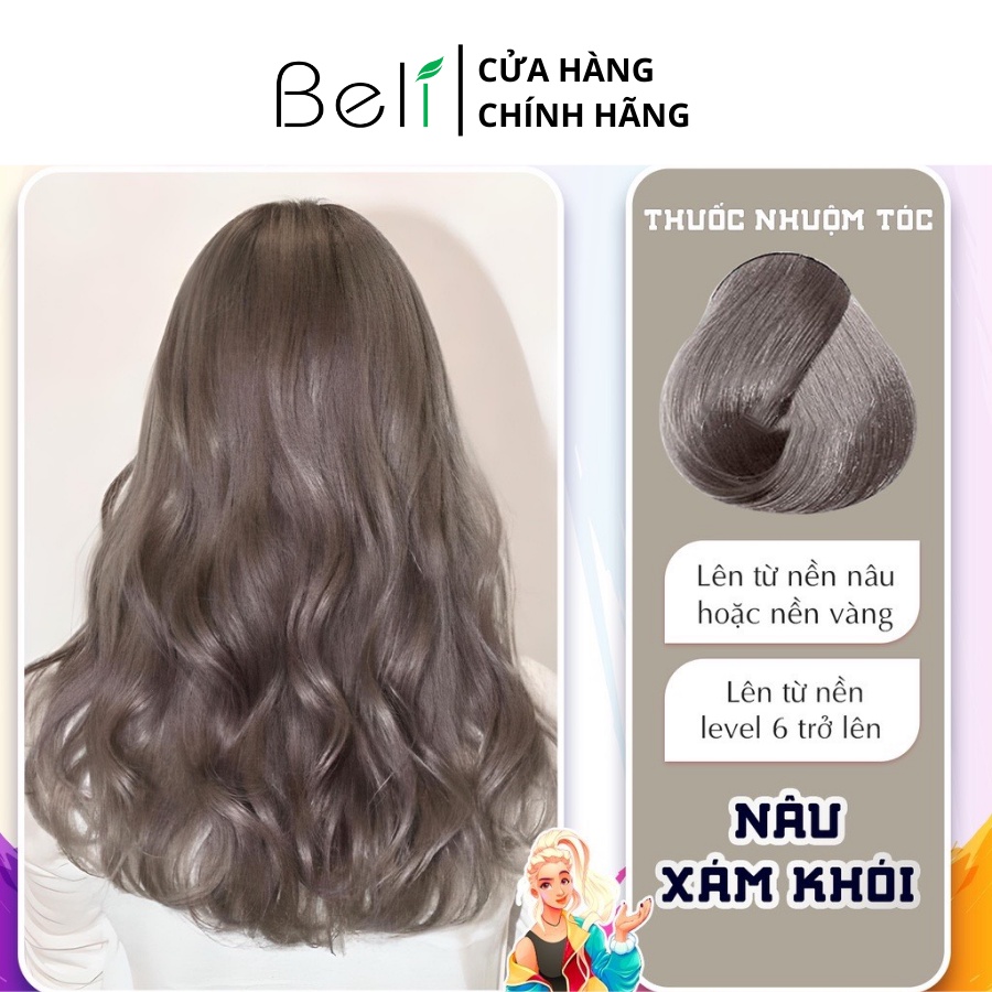 Thuốc Nhuộm Tóc KOOLPRO Màu NÂU XÁM KHÓI Không Cần Tẩy, Lên Từ Nền Level8 100G- Beli Official Store - N078