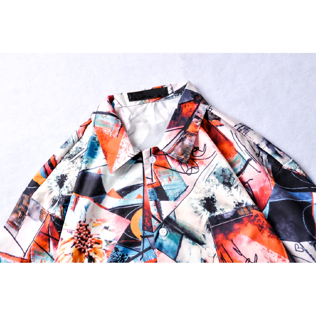 Áo sơ mi ngắn tay dáng rộng in hình Graffiti kiểu dáng cá tính thời trang cho nam | BigBuy360 - bigbuy360.vn