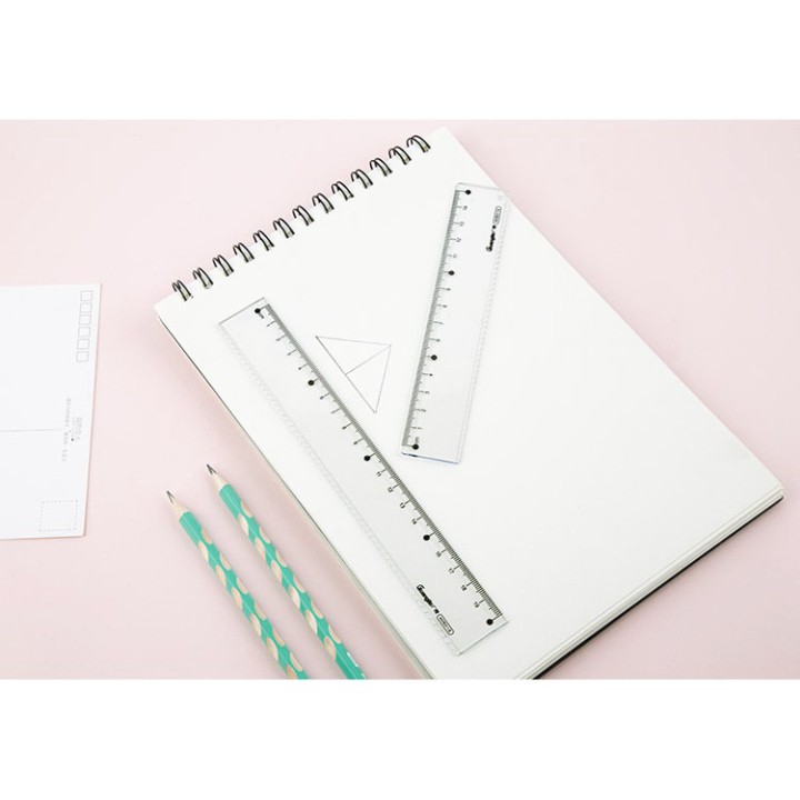 Thước kẻ 15cm/20cm trong suốt có răng cưa GuangBo H05012/ H05013