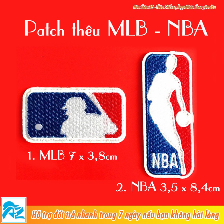 Patch ủi thêu logo bóng chày MLB và bóng rổ NBA - Sticker Logo S131