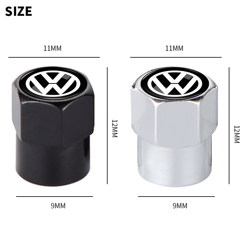 Set 4 Nắp Van Bánh Xe Ô Tô VW Volkswagen Jetta MK5 Golf Passat 3B7 601 171