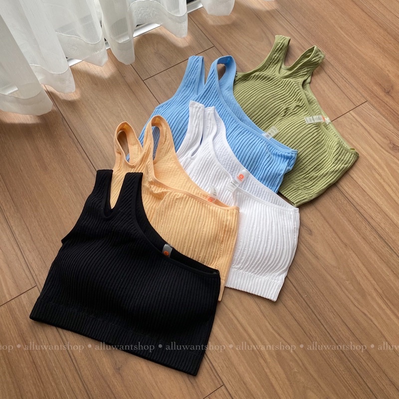 Áo tập gym yoga lệch vai Mono B Sport Bra hàng XK