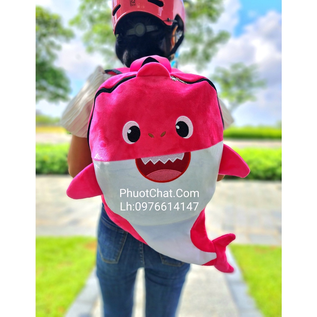 Balo cá mập BABY SHARK màu hồng siêu cấp cute