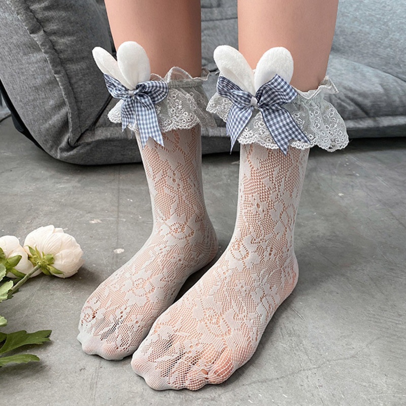 Vớ Lưới Phối Ren Đính Nơ Phong Cách Lolita Nhật Bản Dễ Thương Cho Nữ