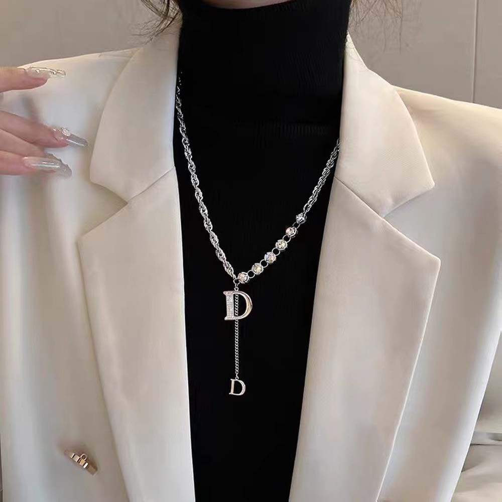 Vòng cổ hợp kim mặt chữ D phong cách Hàn Quốc thời trang cho nữ