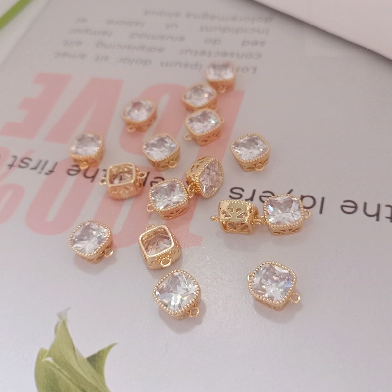 Mặt Dây Chuyền Đồng Mạ Vàng 14K Đính Đá zircon 7mm Thời Trang