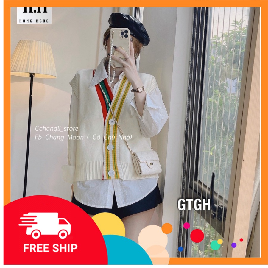 Set Áo Sơ Mi Mix Ghile Chạy Viền Bo Len - Sỉ Ngọc Tâm