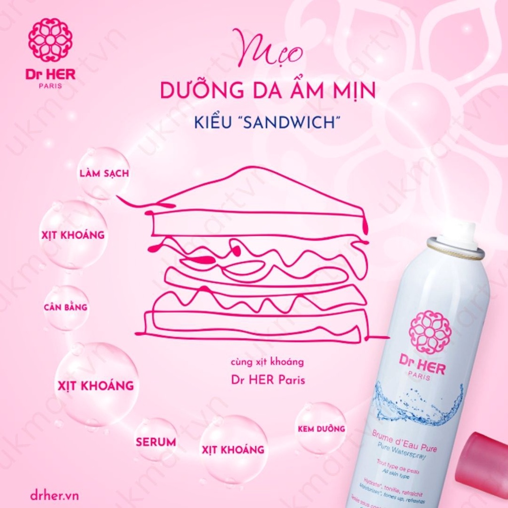 Xịt Khoáng Dr Her Paris Làm Dịu Da Pure Water Spray | BigBuy360 - bigbuy360.vn