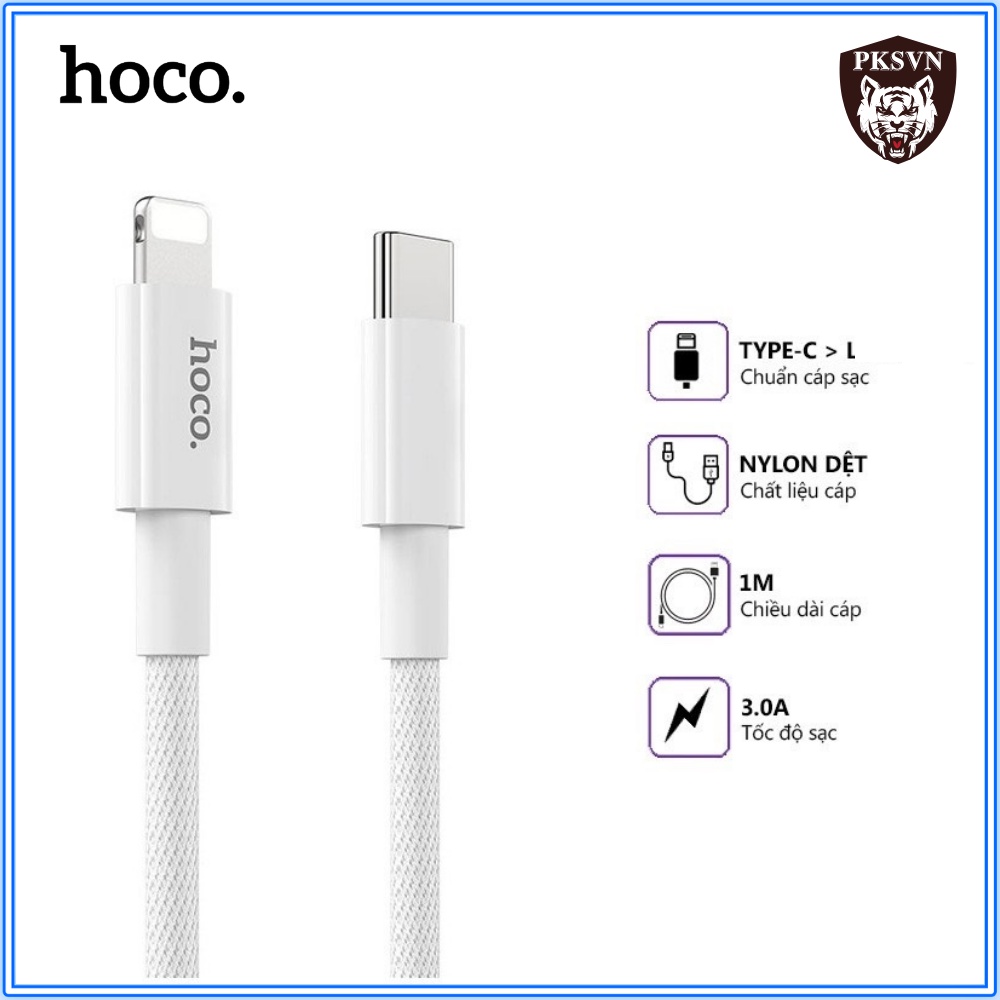 Dây sạc nhanh 20w Chính hãng Hoco X56 bọc dù chống gãy, Sạc nhanh 20w sạc 50% Pin chỉ 30 phút - Bảo Hảnh 1 Năm