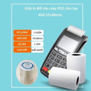 20 Cuộn -Giấy In Nhiệt K57 Cho Máy Cà Thẻ, Pos cầm tay/ shoppee food/ Grab food 57x38