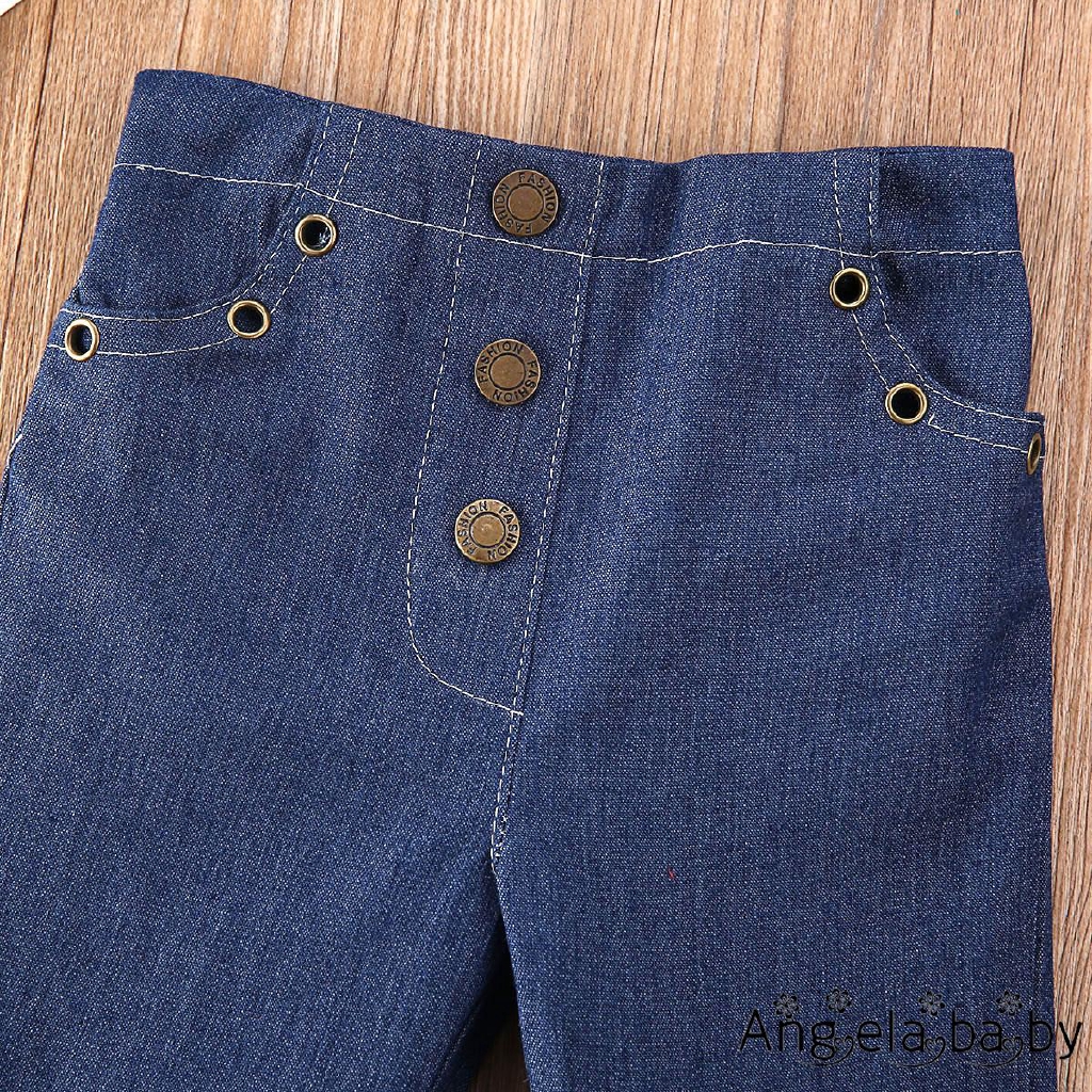 Áo Denim Dài Tay Ống Loe Cho Bé Gái (1-6 Tuổi)