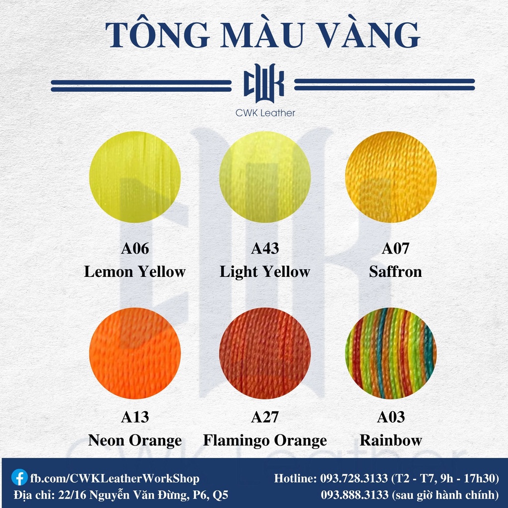 Chỉ sáp 0.45mm và 0.55mm may đồ da handmade thắt vòng tay macrame Artisan Soul(tông nâu - tím - cơ bản)