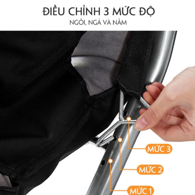 Ghế lười tựa lưng gấp gọn - Ghế thư giãn đọc sách, ngồi ban công, du lịch thoáng mát