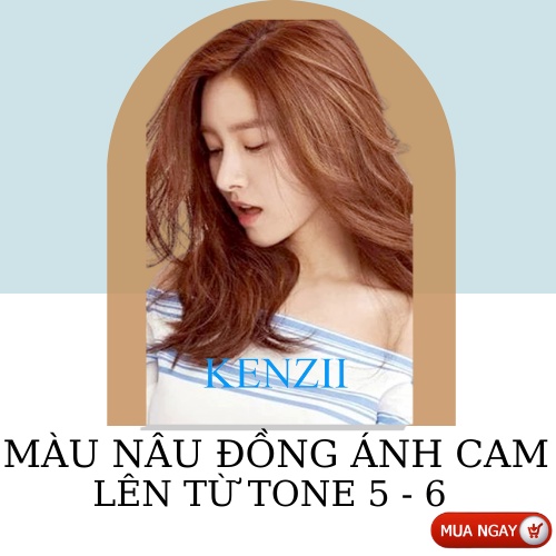 Thuốc Nhuộm Tóc Màu Nâu Đồng Ánh Cam  Tặng Trợ Nhuộm  Kenzii Lên Từ Tone Nâu 5 - 6 ( Thuốc Nhuộm Tóc Nâu )