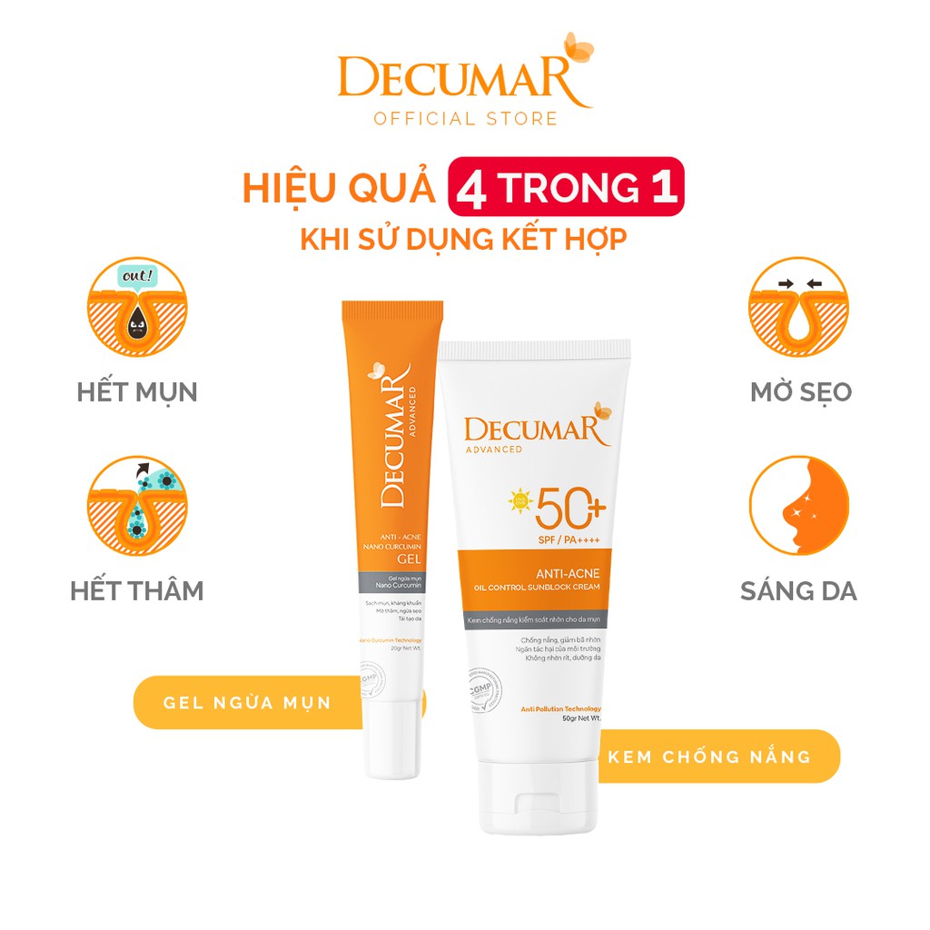 Sữa rửa mặt dạng Gel Decumar Advanced 100gr kiểm soát nhơn mụn hoàn toàn mới