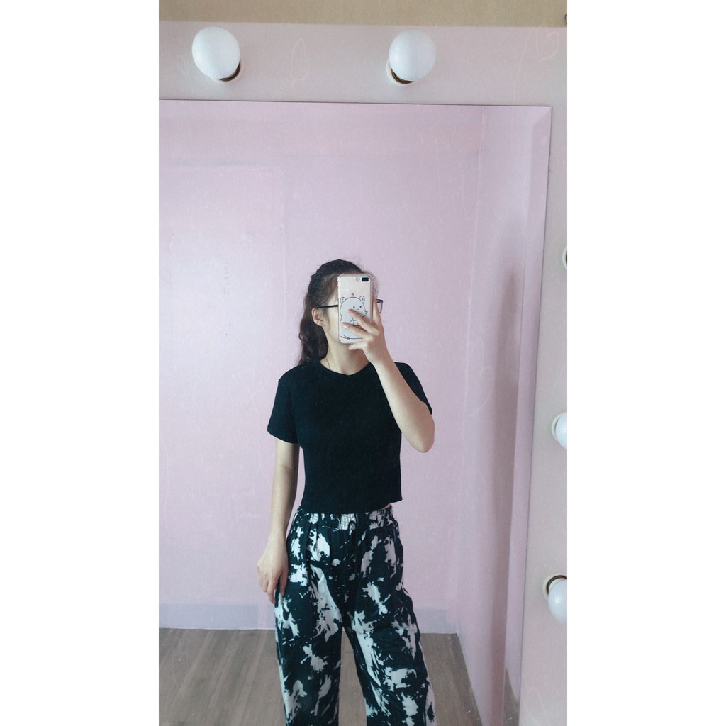 [ Mã FAMAYWA giảm 10K đơn 50K] Quần jogger loang co dãn cạp cao dáng rộng phong cách ulzzang | BigBuy360 - bigbuy360.vn