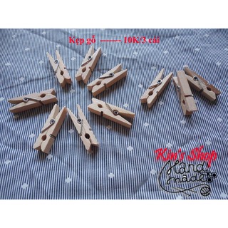 ☘️Túi 3 cái Kẹp Gỗ trơn không màu/ nhiều màu lớn-nhỏ xinh xắn dùng trang trí handmade,treo tranh ảnh,quấn chỉ tiện lợi☘️