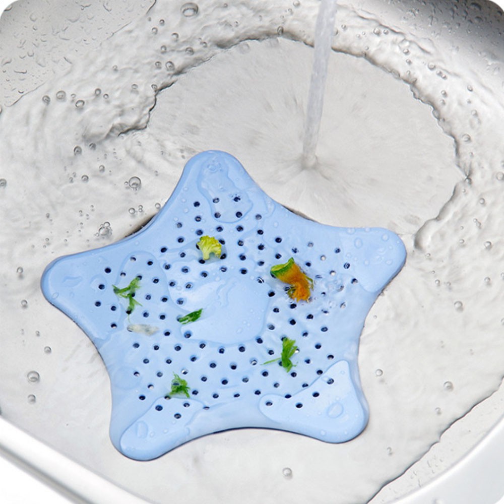 2pcs Kitchen Bathroom Star Waste Sink Strainer Hair Filter Drain Catcher