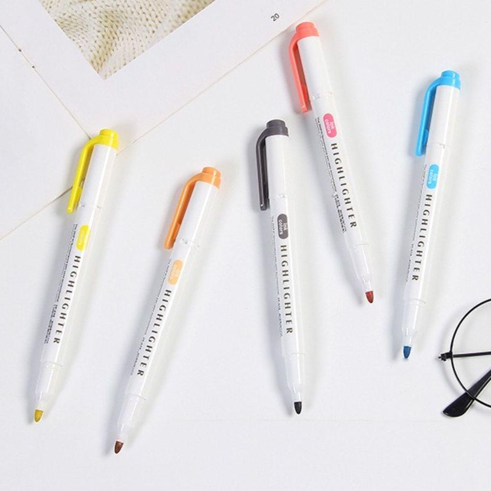 Bút Lông Dạ Quang Hai Đầu Dùng Đánh Dấu Hai Đầu Phong Cách Vintage Nhật Bản