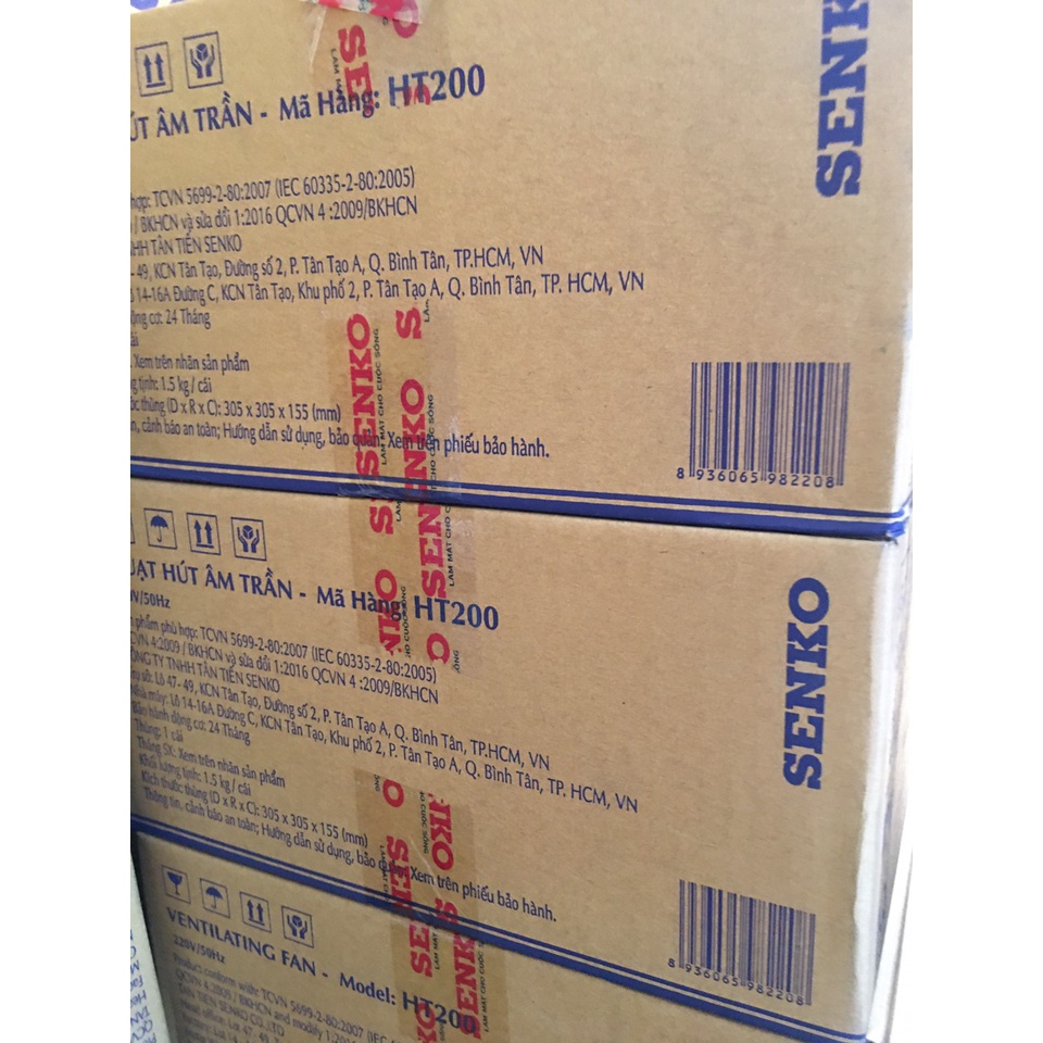 Quạt hút âm tường, thông gió Senko - H200, 35w, khoét lổ 25x25 cm, Cam kết chính hãng