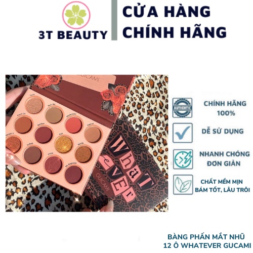 Bàng phấn mắt nhũ 12 ô WHATEVER GUCAMI