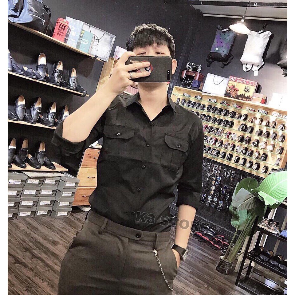 ÁO SƠ MI NAM CHẤT LỤA CAO CẤP MS054-8