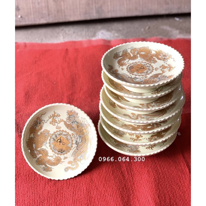 Mâm Bồng Ngũ Quả Màu Vàng Kim, Đĩa Có Chân Bày Hoa Quả Trên Bàn Thờ
