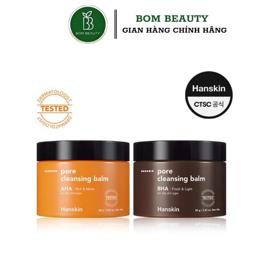 Sáp tẩy trang chứa BHA AHA Hanskin Cleansing Balm &amp; Blackhead Pore 80gr