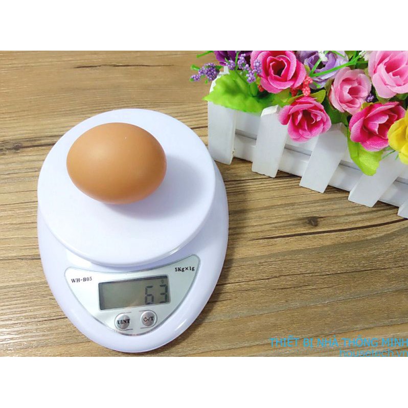 Cân Điện Tử Nhà Bếp Mini Mặt Kính Cường Lực 5kg - Bảo Hành 12 Tháng
