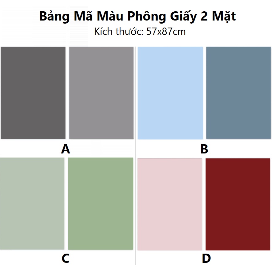 Phông Giấy Chụp Ảnh 2 Mặt Kích Thước 57x87cm Dày Dặn Không Thấm Nước, Phông Nền Chụp Ảnh Siêu Đẹp