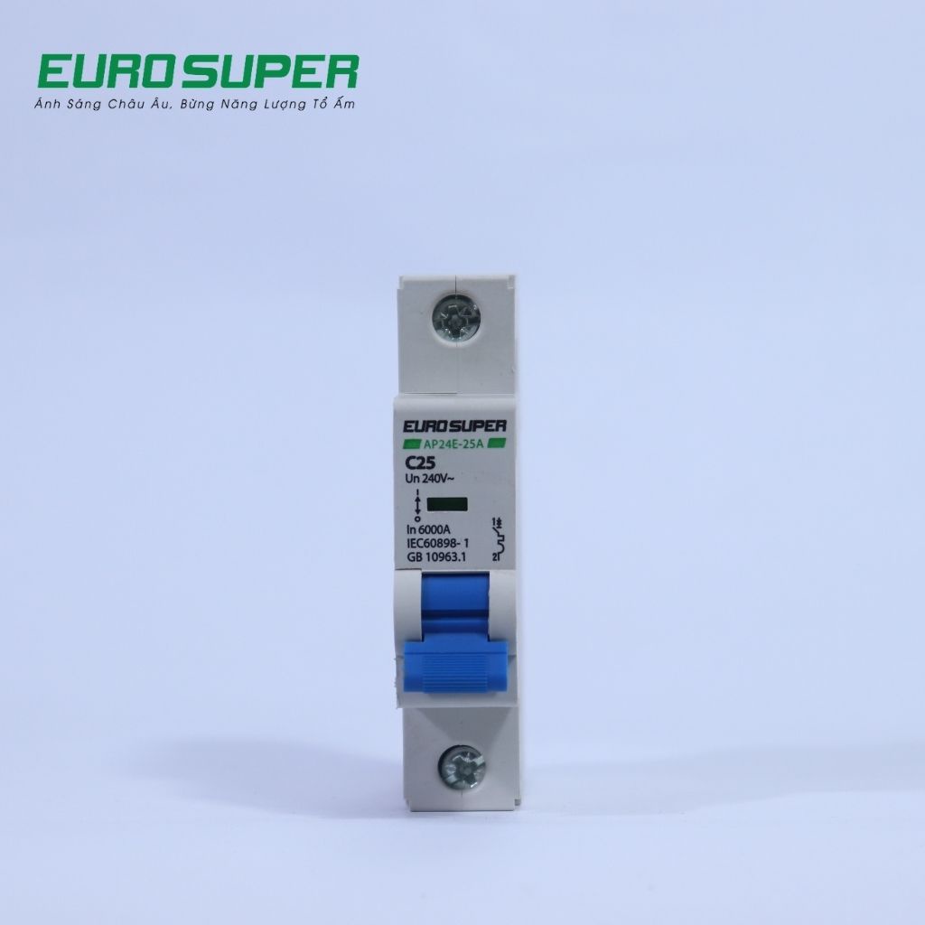 Aptomat Đơn EUROSUPER Dòng Cắt 6KA Bảo Vệ Dòng Điện Giảm Thất Thoát Điện Năng An Toàn, Hiệu Quả 16A -  63A