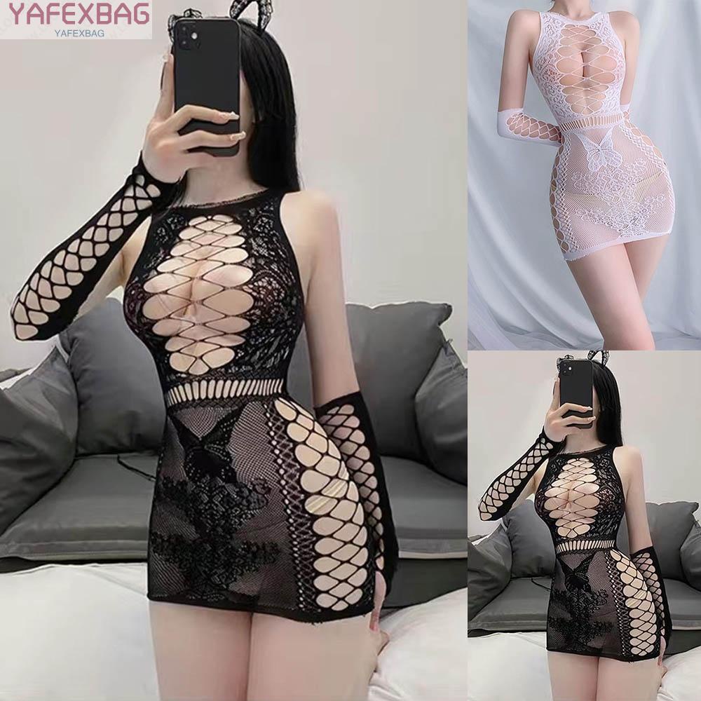 Sexy Womens Lingerie Hollow Out Bodycon Mini Dress Sexy Womens Fishnet Lingerie