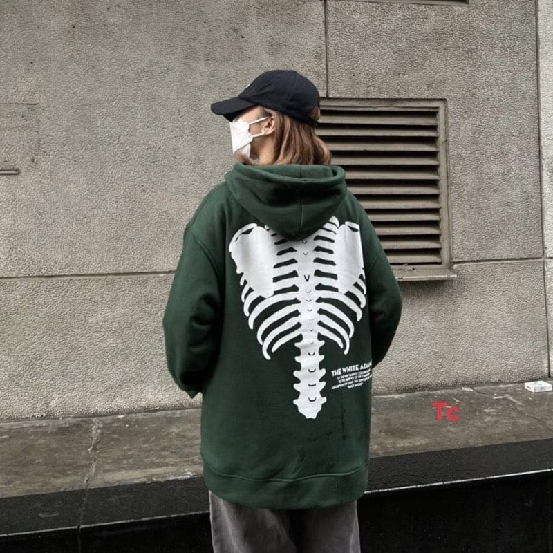 Áo hoodie xương ADAM mũ 2 lớp