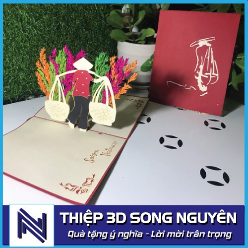 Thiệp 3D Quê Hương, Song Nguyên, loại trung, Quà tặng ý nghĩa bày tỏ tình cảm, tri ân, cảm ơn, lưu giữ kỷ niệm